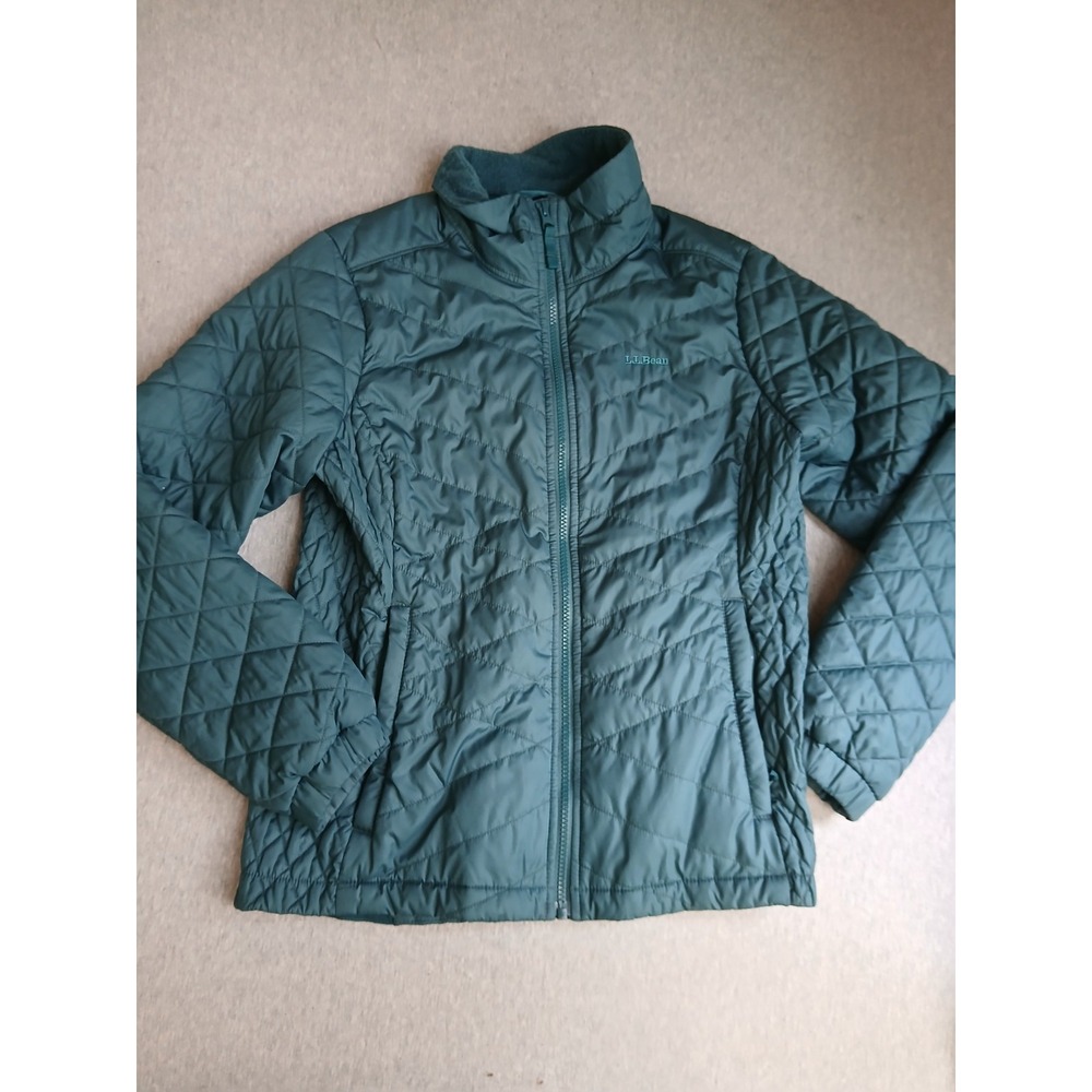LL Bean Jacket Womens Medium P Primaloft Insulated Fleece Lined Quilted Outdoor